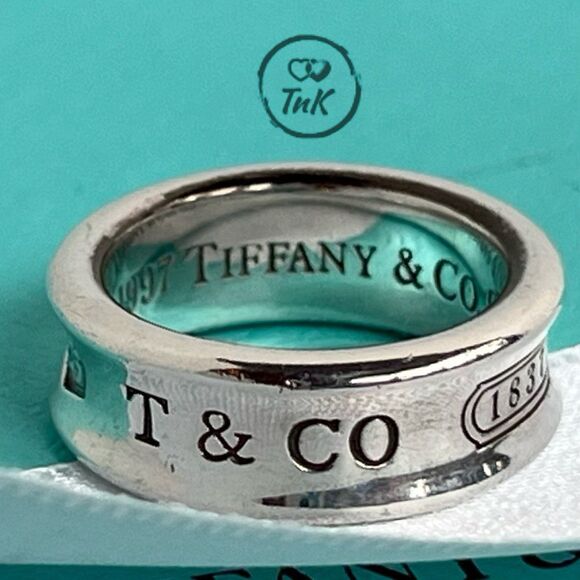 Tiffany & Co 1837 Concave Ring - sz 5 - 925 Silver - Picture 3 of 16